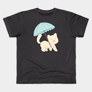 Cute cat with umbrella Kids T-Shirt